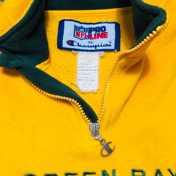 Pro Line By Champion Green Bay Packers Quarter Zip Sz M - Picture 4 of 5